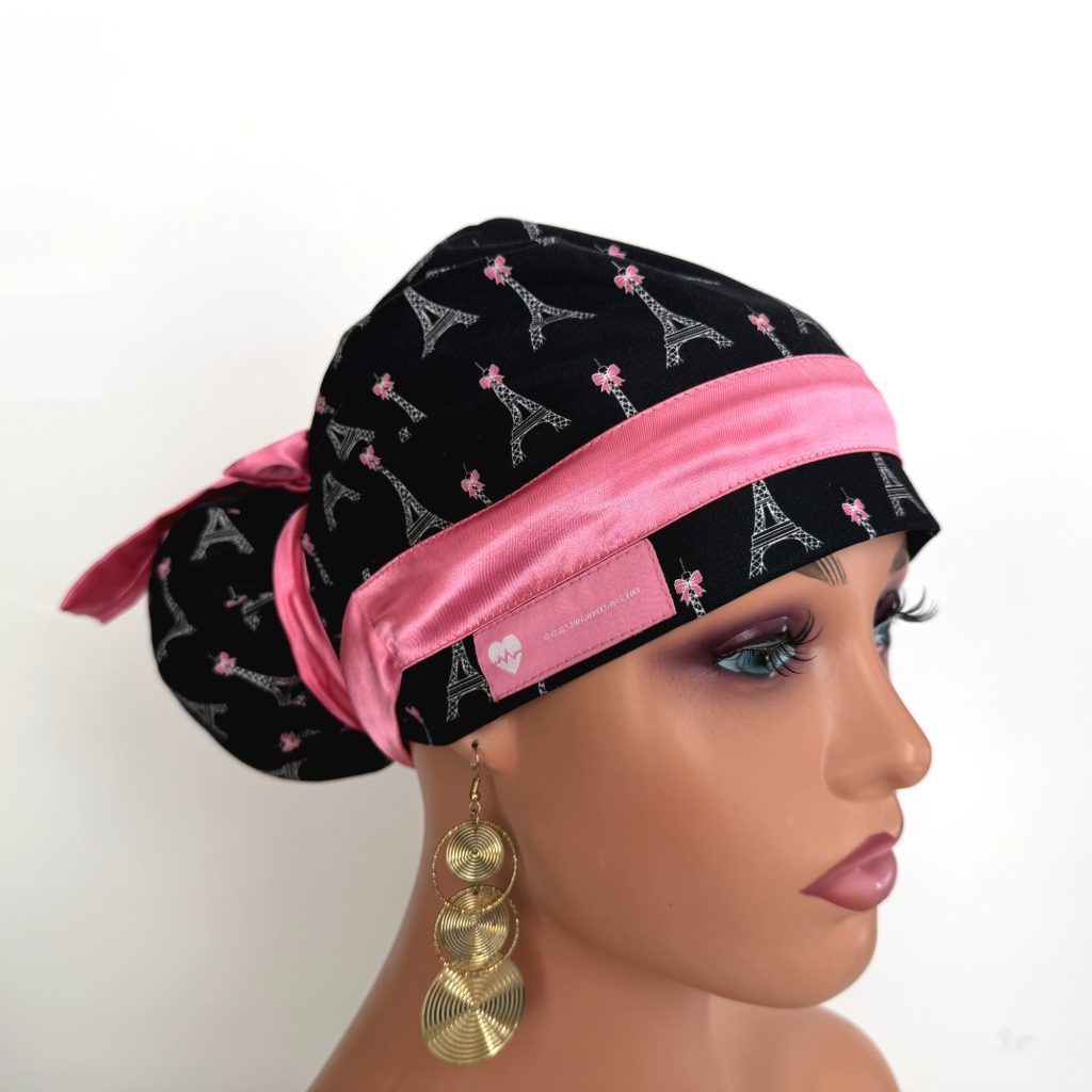 European Style Scrub Cap – (Sateen Ribbon) (No Ribbon) - Paris and Love - Image 14