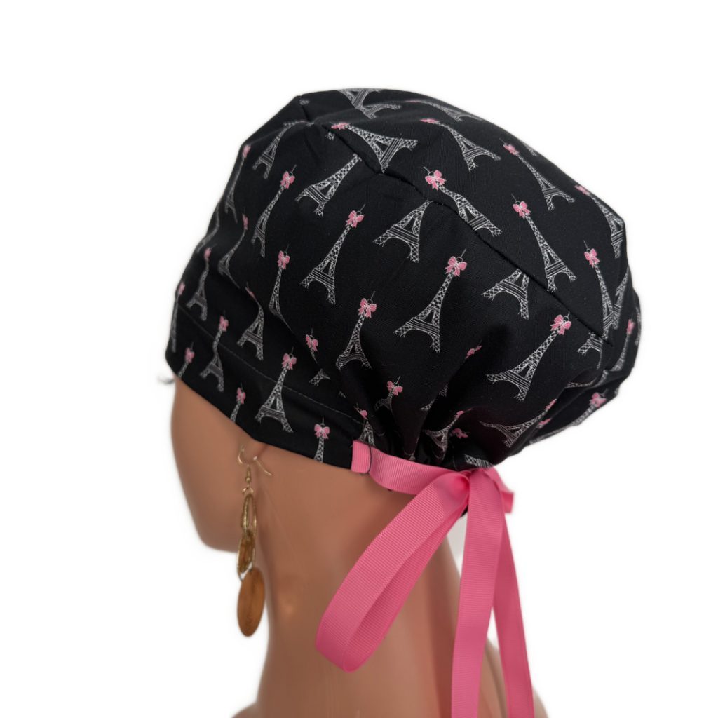 European Style Scrub Cap – (Grosgrain Ribbon) (No Ribbon) Paris and Love - Image 11