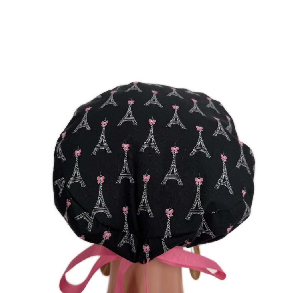 European Style Scrub Cap – (Grosgrain Ribbon) (No Ribbon) Paris and Love - Image 10