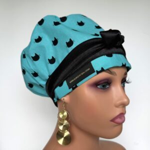 European Style Scrub Cap – (Sateen Ribbon) (No Ribbon) - Meow, Meow