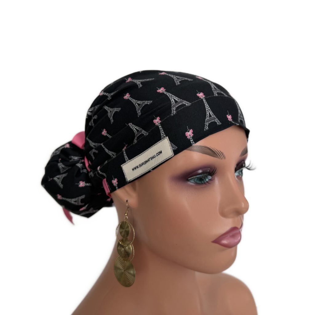European Style Scrub Cap – (Grosgrain Ribbon) (No Ribbon) Paris and Love - Image 17