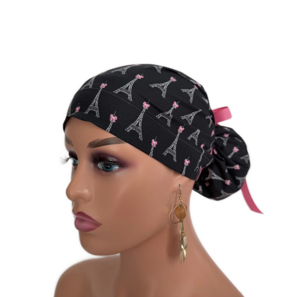 European Style Scrub Cap – (Grosgrain Ribbon) (No Ribbon) Paris and Love - Image 18