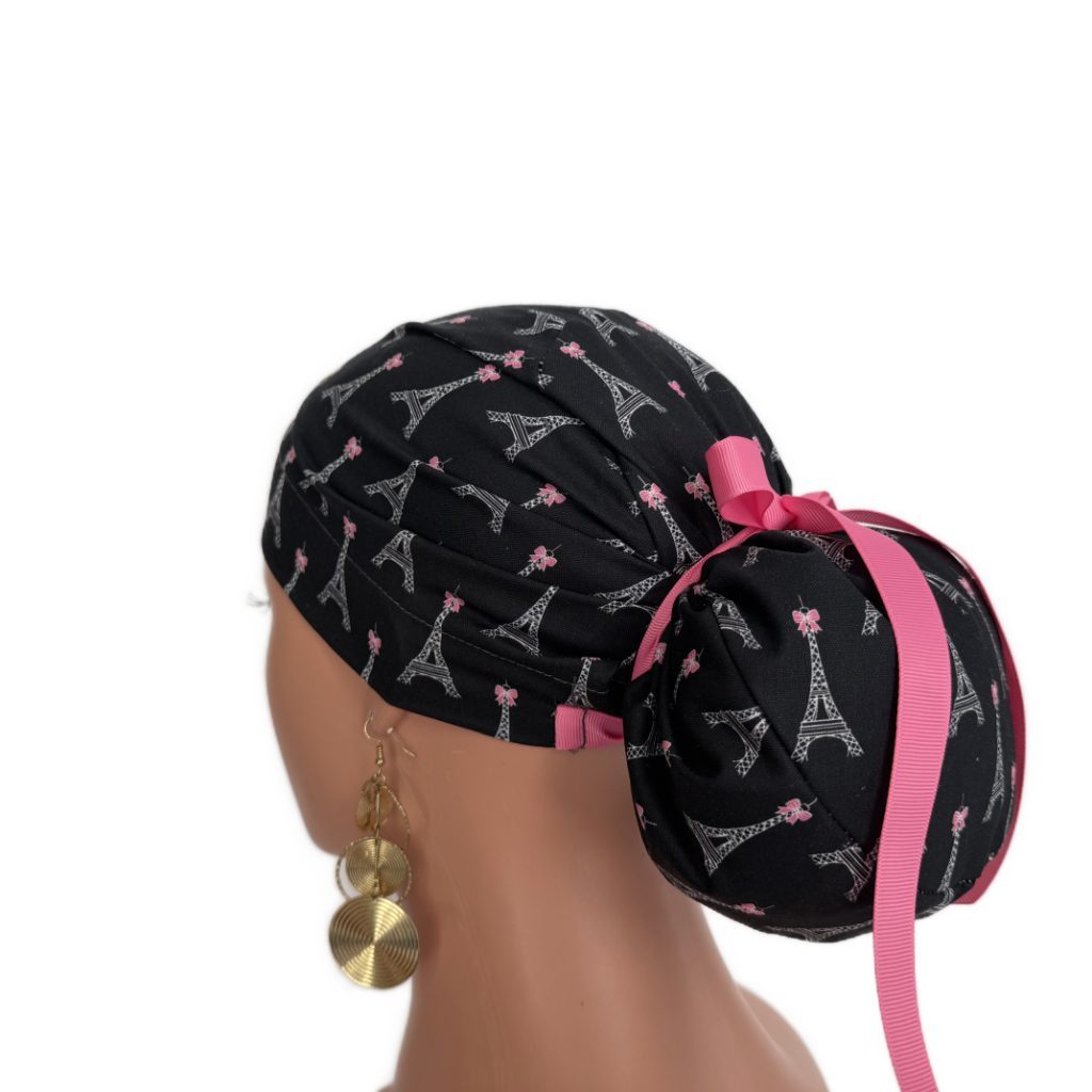 European Style Scrub Cap – (Grosgrain Ribbon) (No Ribbon) Paris and Love - Image 14