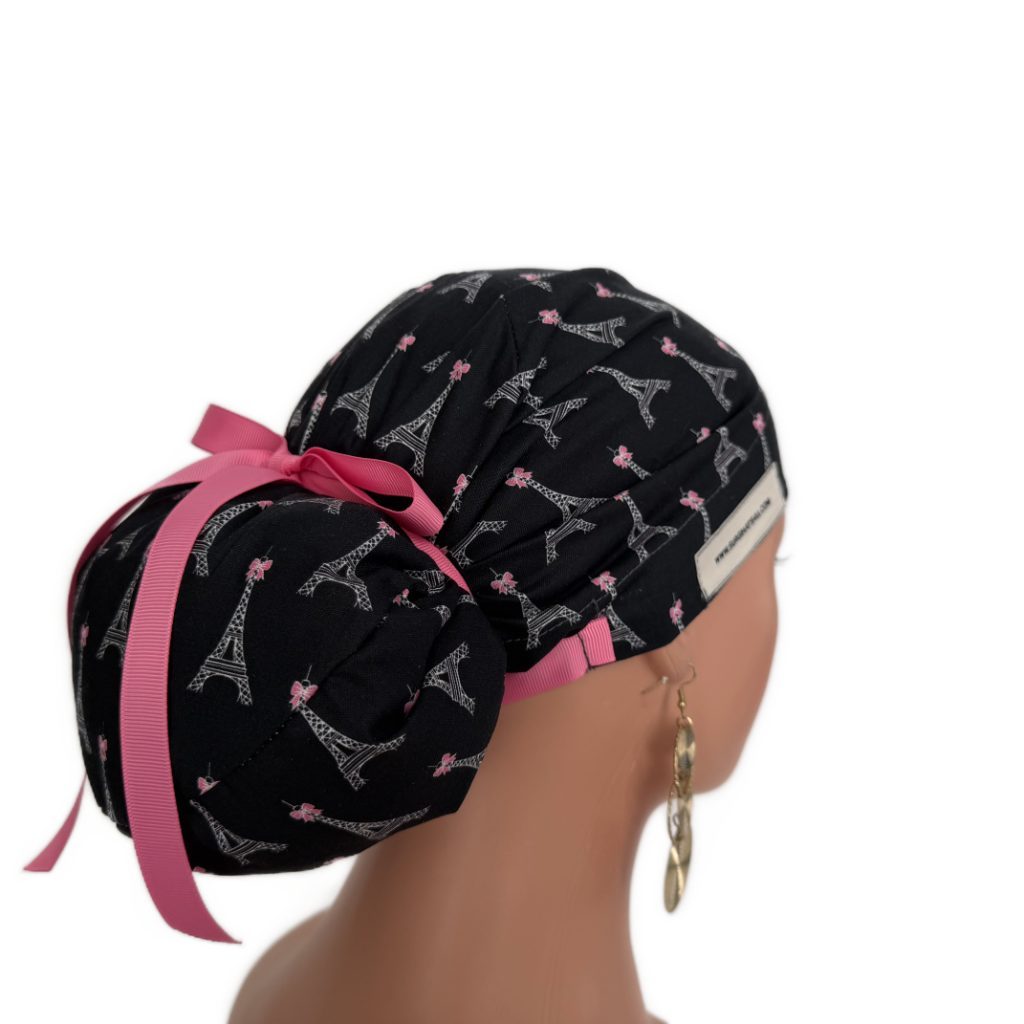 European Style Scrub Cap – (Grosgrain Ribbon) (No Ribbon) Paris and Love - Image 12