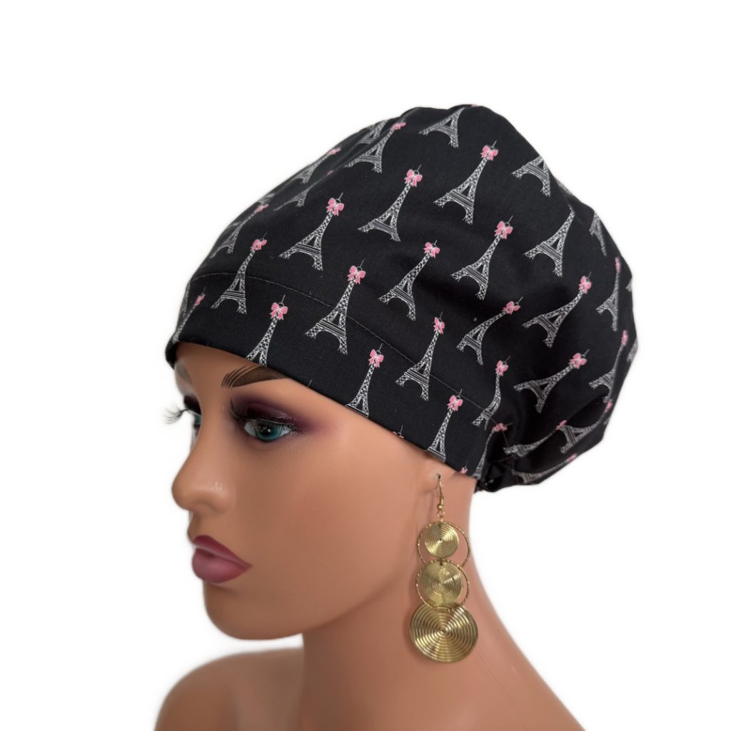 European Style Scrub Cap – (Grosgrain Ribbon) (No Ribbon) Paris and Love - Image 20