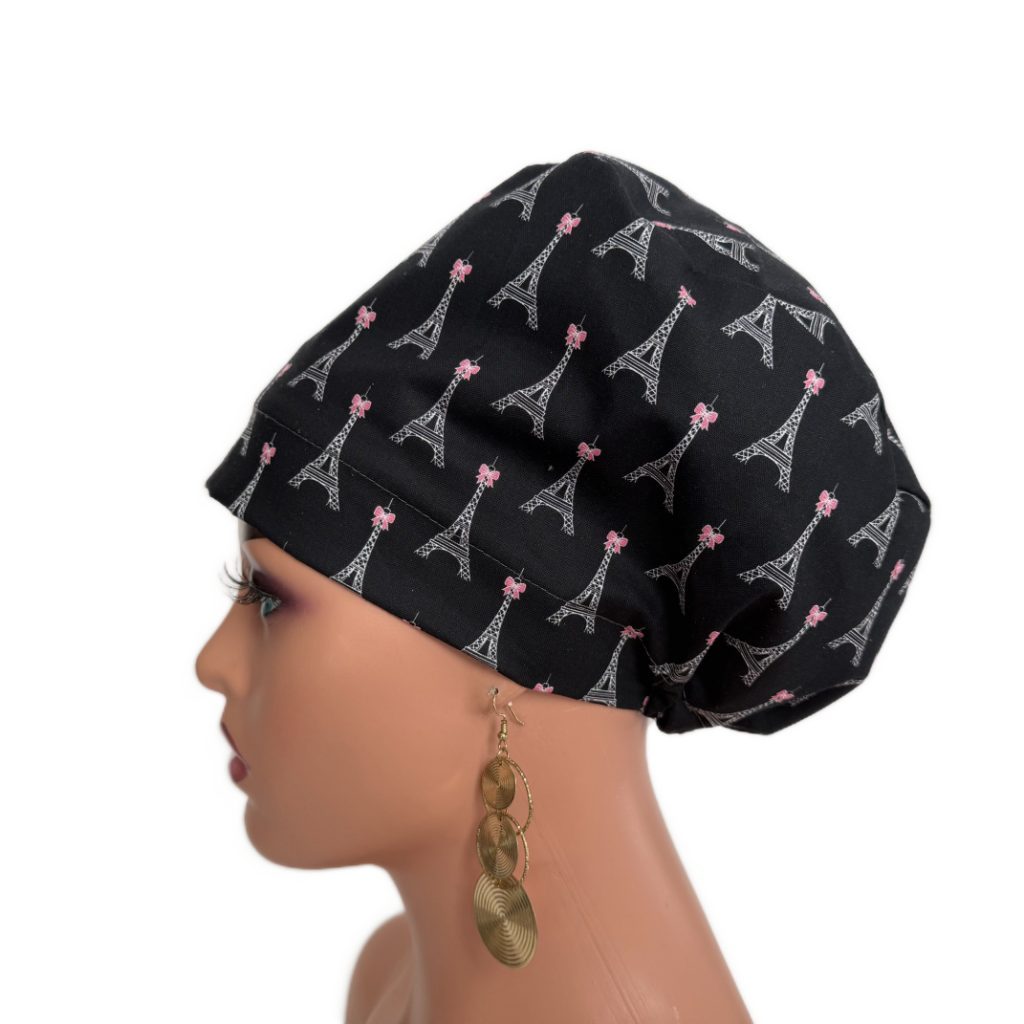European Style Scrub Cap – (Grosgrain Ribbon) (No Ribbon) Paris and Love - Image 22