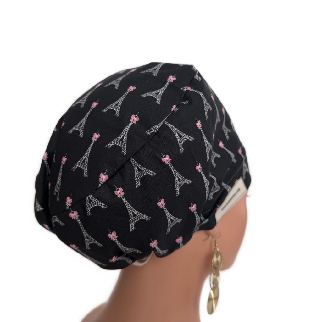 European Style Scrub Cap – (Grosgrain Ribbon) (No Ribbon) Paris and Love - Image 23