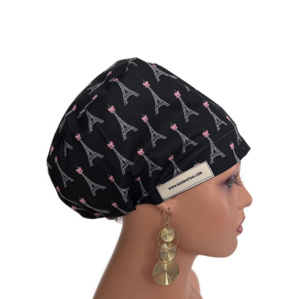 European Style Scrub Cap – (Grosgrain Ribbon) (No Ribbon) Paris and Love - Image 21