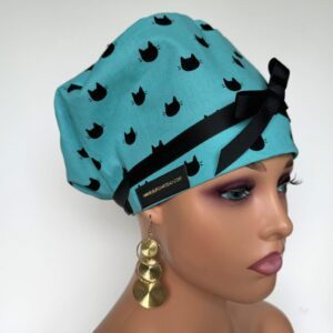 European Style Scrub Cap – (Grosgrain Ribbon) (No Ribbon) Meow, Meow