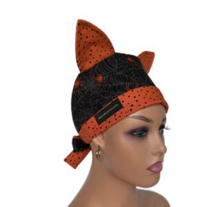 Chemo Medical Scrub Cap - Spiders/Ears