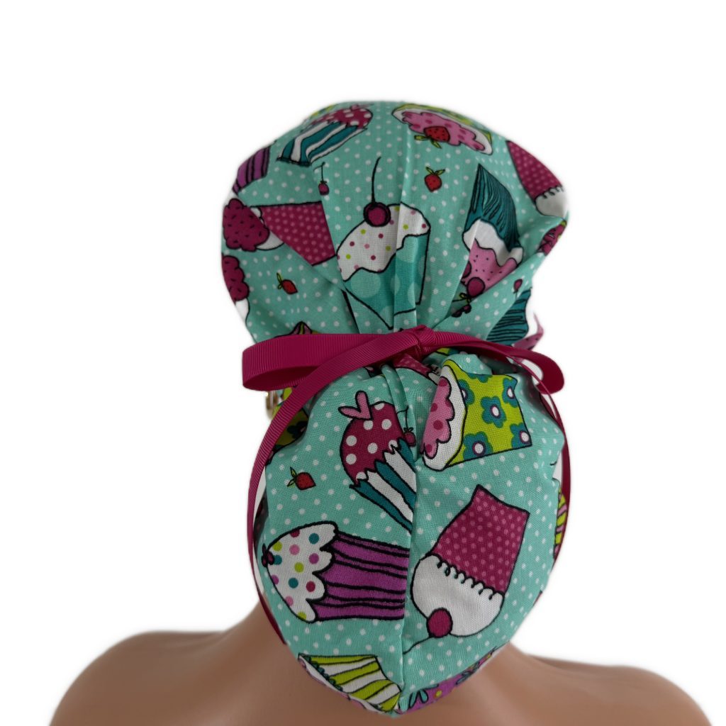 Ponytail Medical Scrub Cap – Cupcakes & Sweets - Image 6
