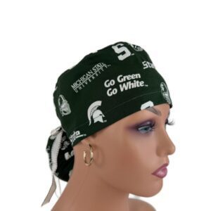 Ponytail Medical Scrub Cap - Go Green, Go White!