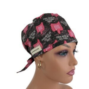 Unisex Medical Scrub Cap –  They Hate Us Cause They Anus/Brown