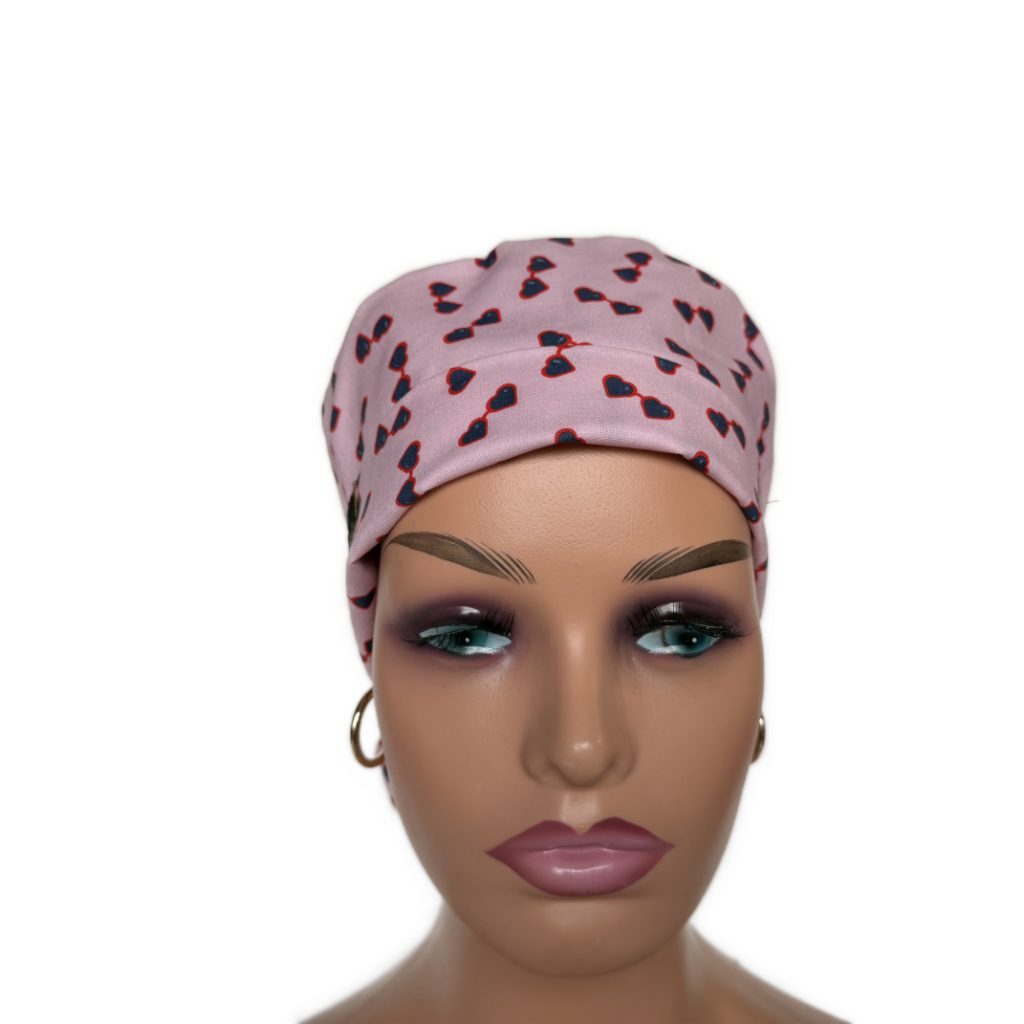 Turn Up Ponytail Medical Scrub Cap - Fashion Glasses - Image 2