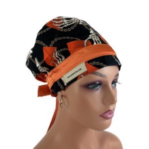 European Style Scrub Cap – (Sateen Ribbon) (No Ribbon) Hands/Mail/Chains