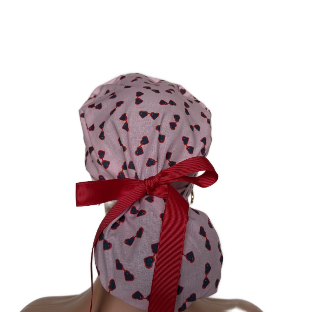 Turn Up Ponytail Medical Scrub Cap - Fashion Glasses - Image 5
