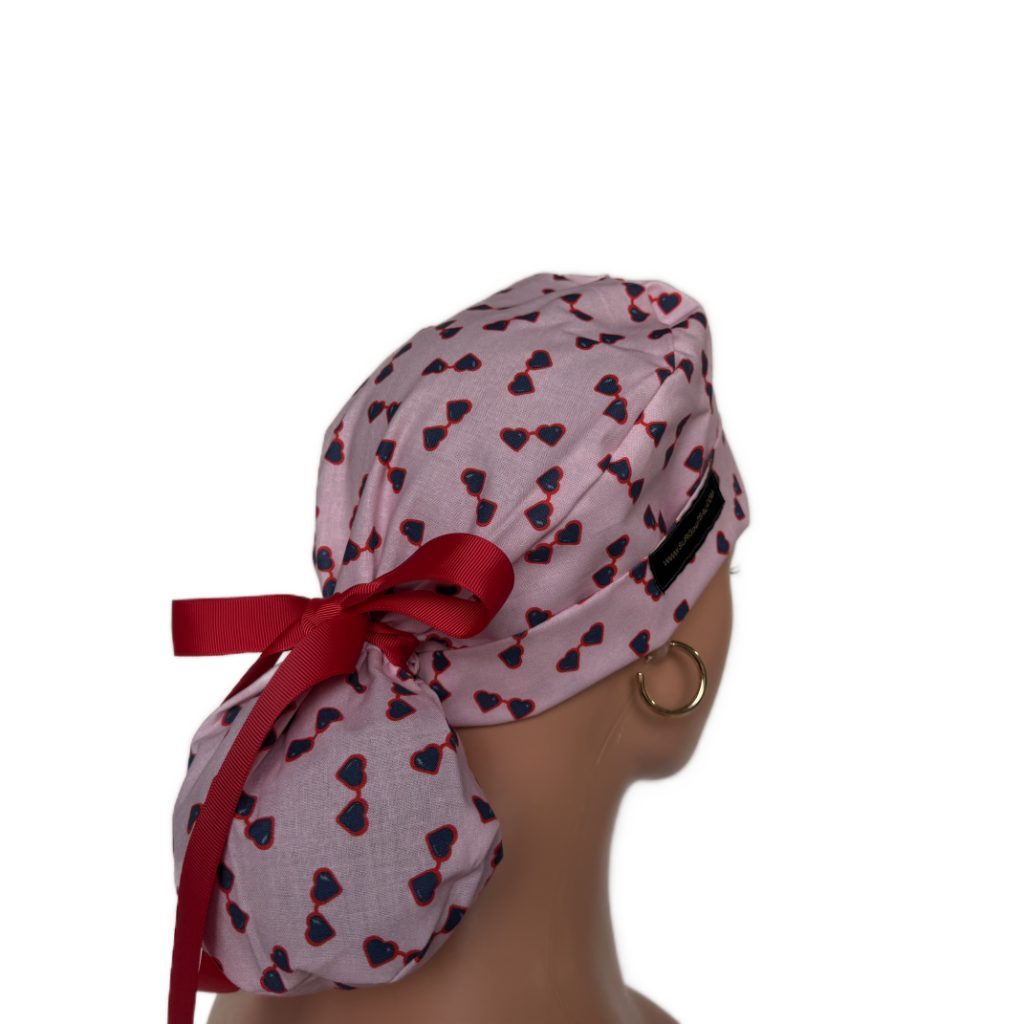 Turn Up Ponytail Medical Scrub Cap - Fashion Glasses - Image 6