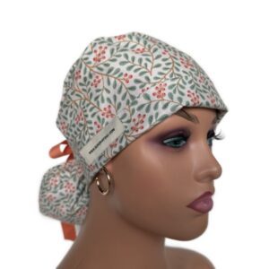 Turn Up Ponytail Medical Scrub Cap - Christmas Tweets