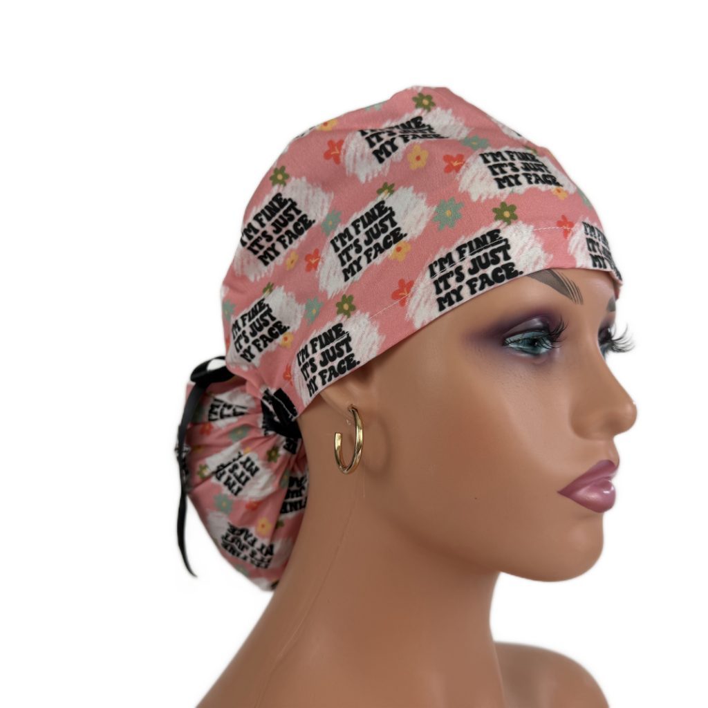 Ponytail Medical Scrub Cap – It's just my face