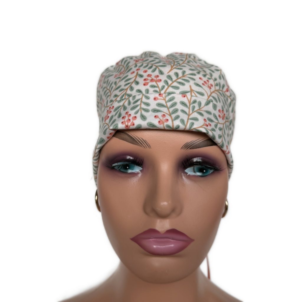 Turn Up Ponytail Medical Scrub Cap - Christmas Tweets - Image 2