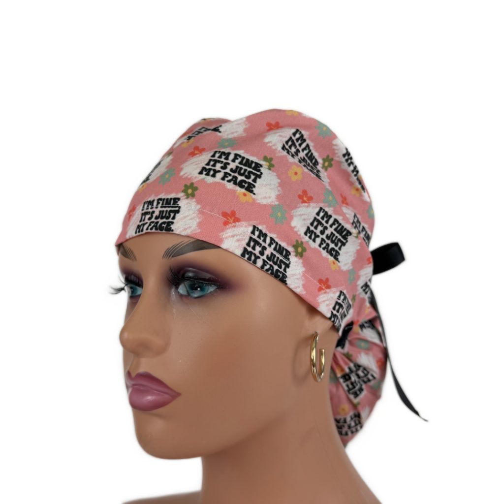 Ponytail Medical Scrub Cap – It's just my face - Image 3
