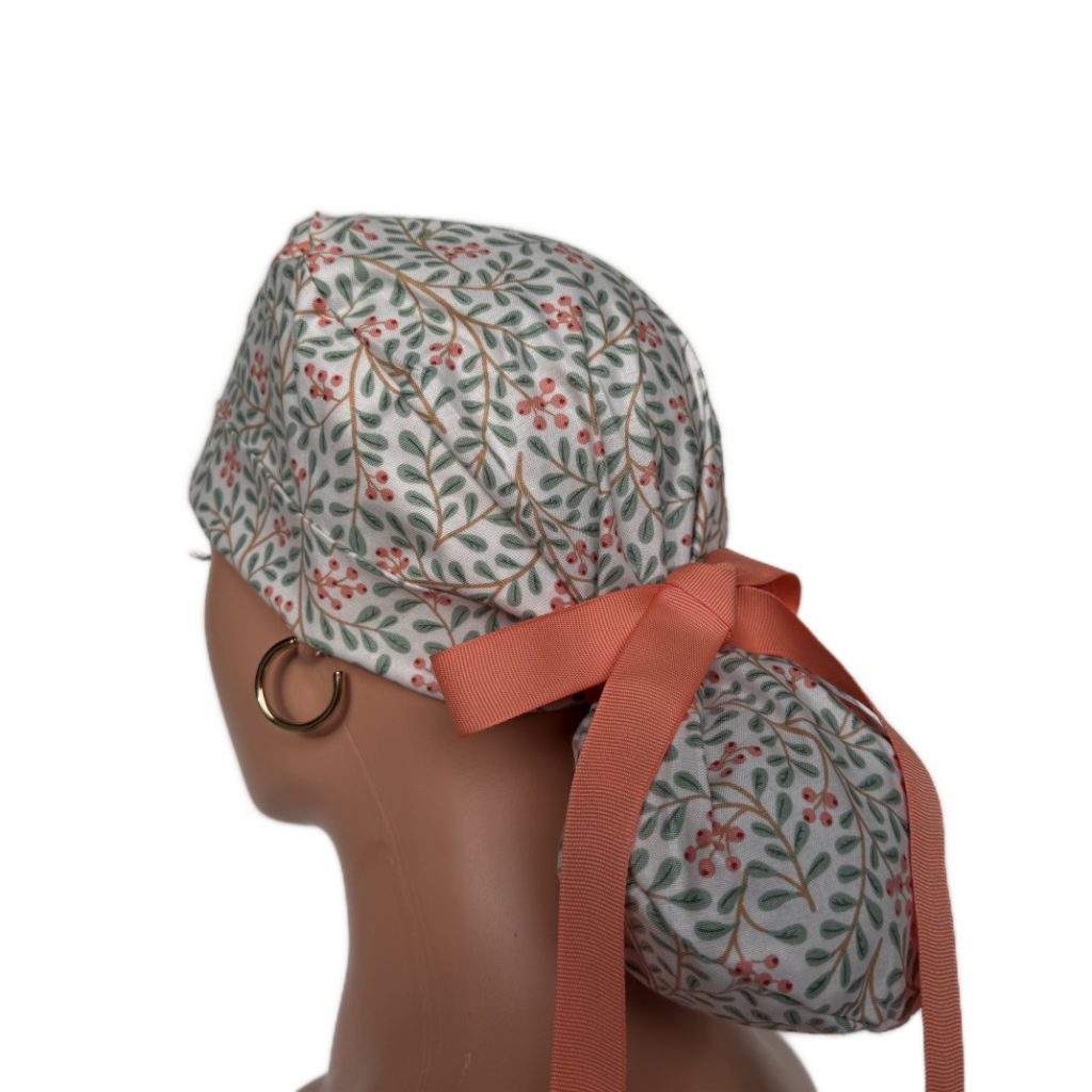 Turn Up Ponytail Medical Scrub Cap - Christmas Tweets - Image 4