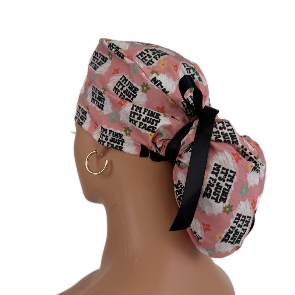 Ponytail Medical Scrub Cap – It's just my face - Image 4