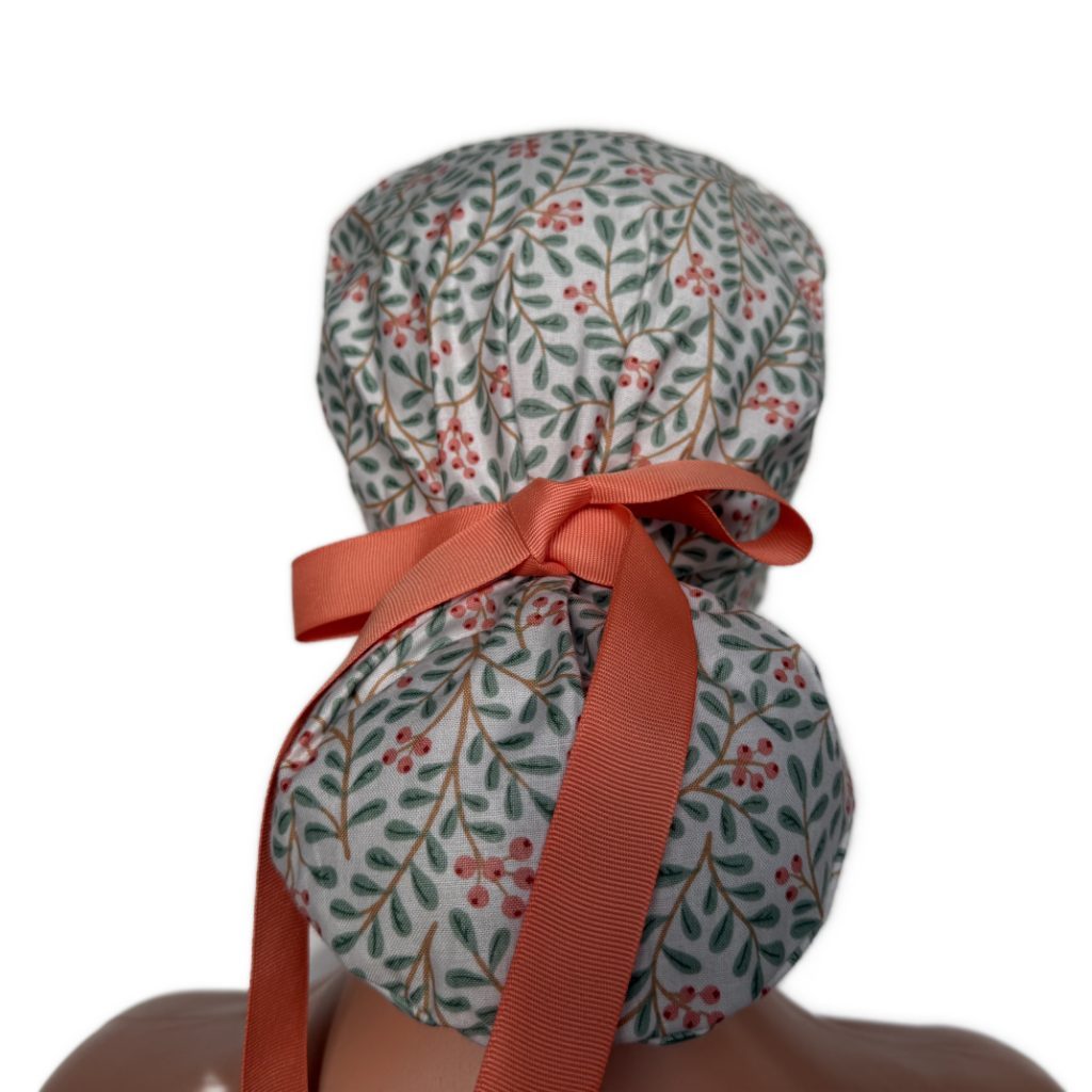Turn Up Ponytail Medical Scrub Cap - Christmas Tweets - Image 5