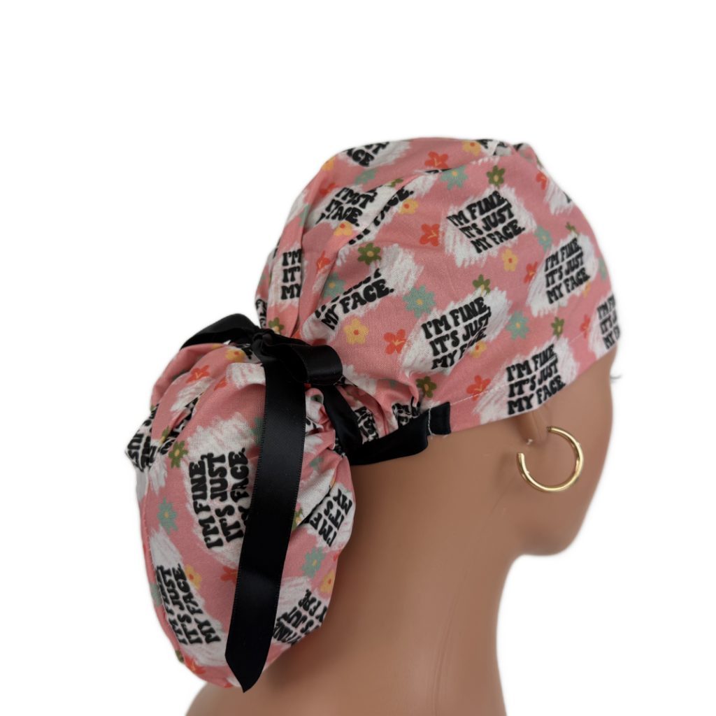 Ponytail Medical Scrub Cap – It's just my face - Image 6