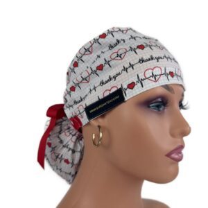 Ponytail Medical Scrub Cap –  Heartbeat Cardiograph