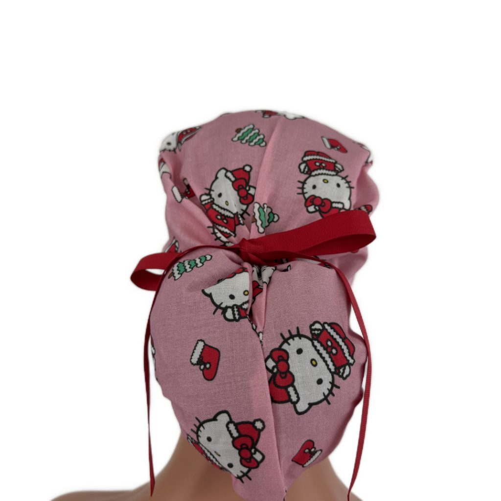 Ponytail Medical Scrub Cap – Christmas Cats - Image 5
