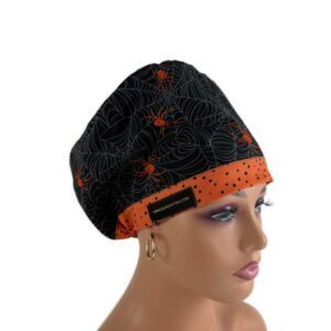 European Style Scrub Cap – Spiders and Dots