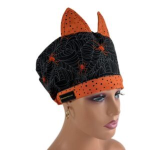 European Style Scrub Cap – Spider and Dots (Ears)