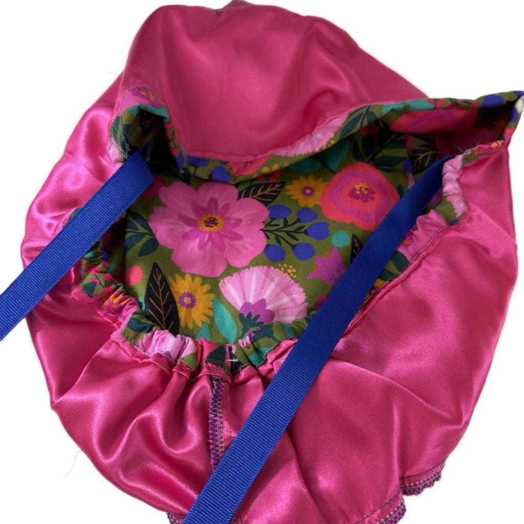 Ponytail Medical Scrub Cap – Sateen Lined - Blooming Medallions/Pink - Image 17