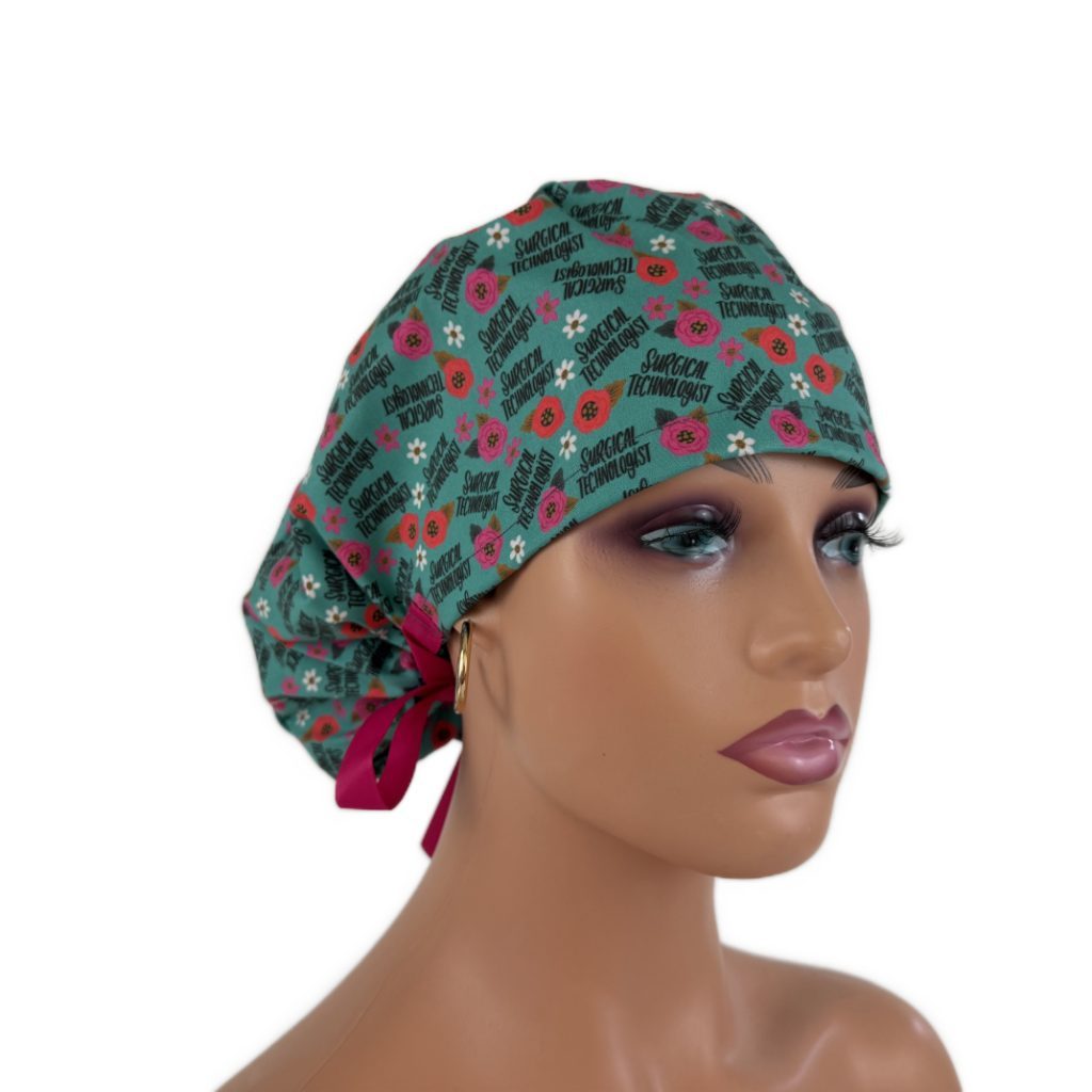 Ponytail Medical Scrub Cap – Sateen Lined - Surgical Technologist - Image 2