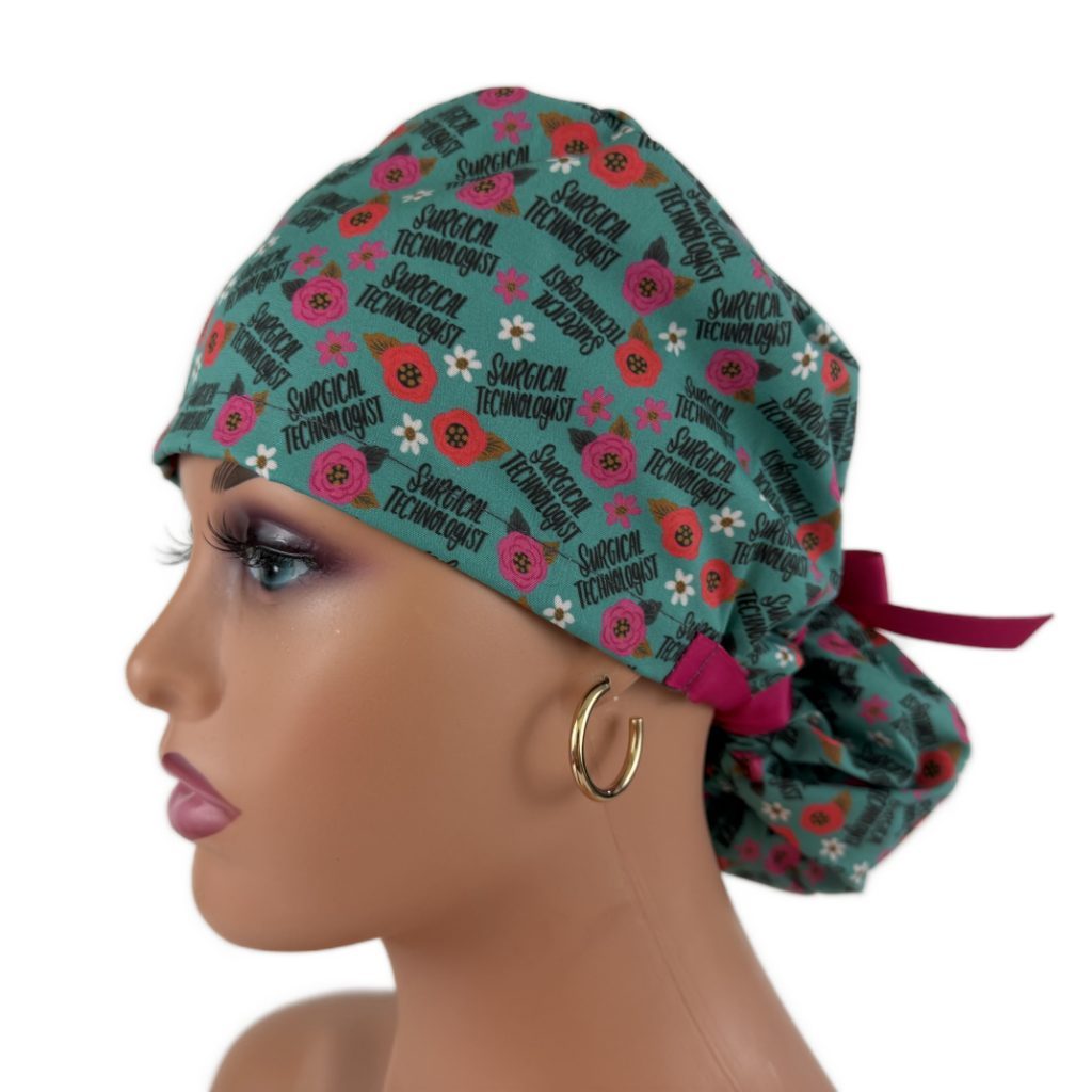 Ponytail Medical Scrub Cap – Sateen Lined - Surgical Technologist - Image 12