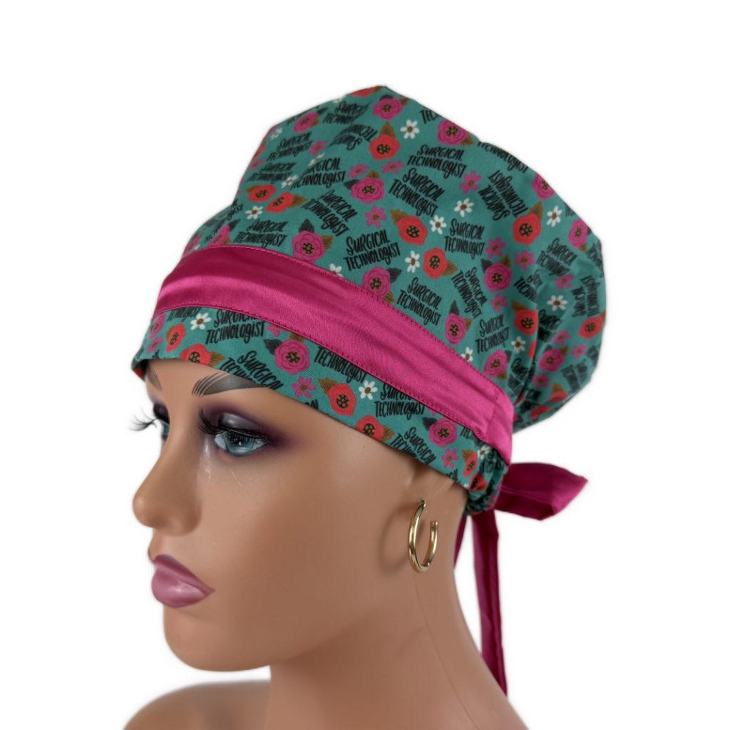 European Style Scrub Cap – (Sateen Ribbon) (No Ribbon) Surgical Technologist - Image 3