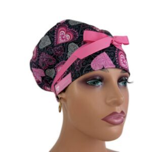European Style Scrub Cap – (Grosgrain Ribbon) (No Ribbon) Dotted Hearths