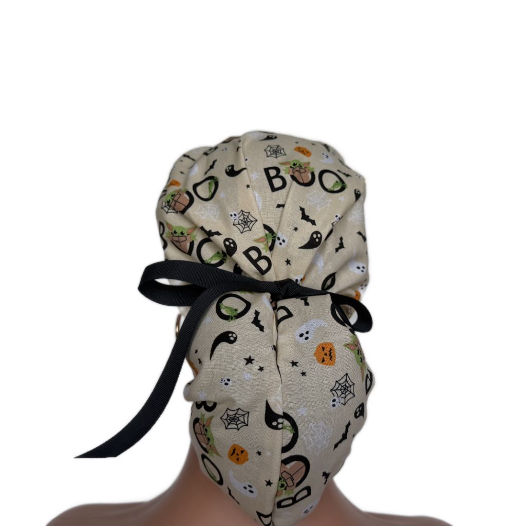 Ponytail Medical Scrub Cap – Boo - Image 5