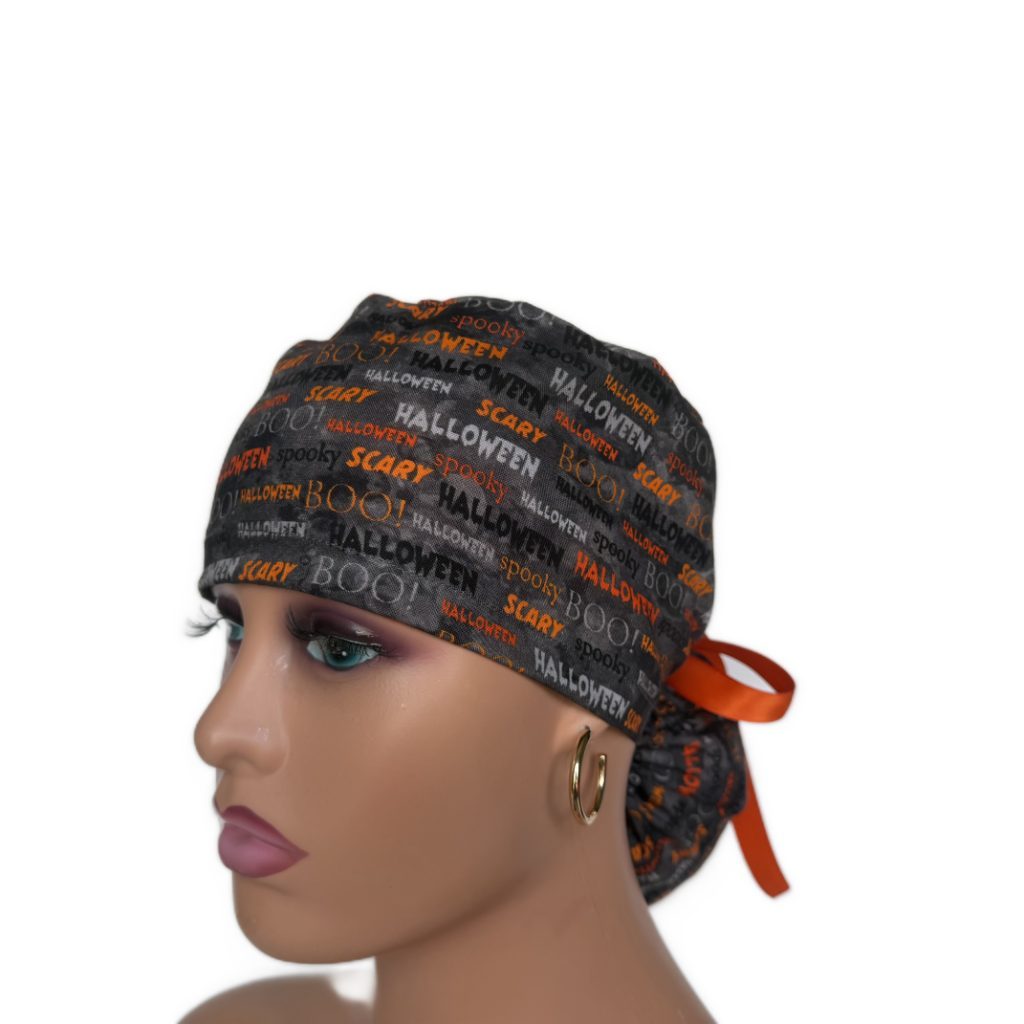 European Style Scrub Cap – (Grosgrain Ribbon) (No Ribbon) Halloween Scary - Image 14