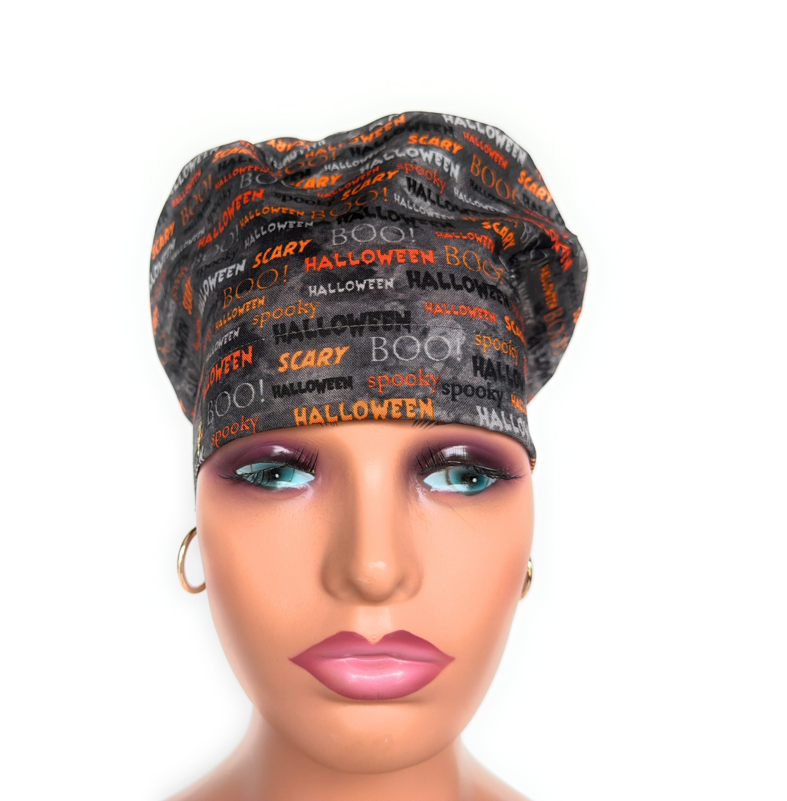 European Style Scrub Cap – (Grosgrain Ribbon) (No Ribbon) Halloween Scary - Image 2