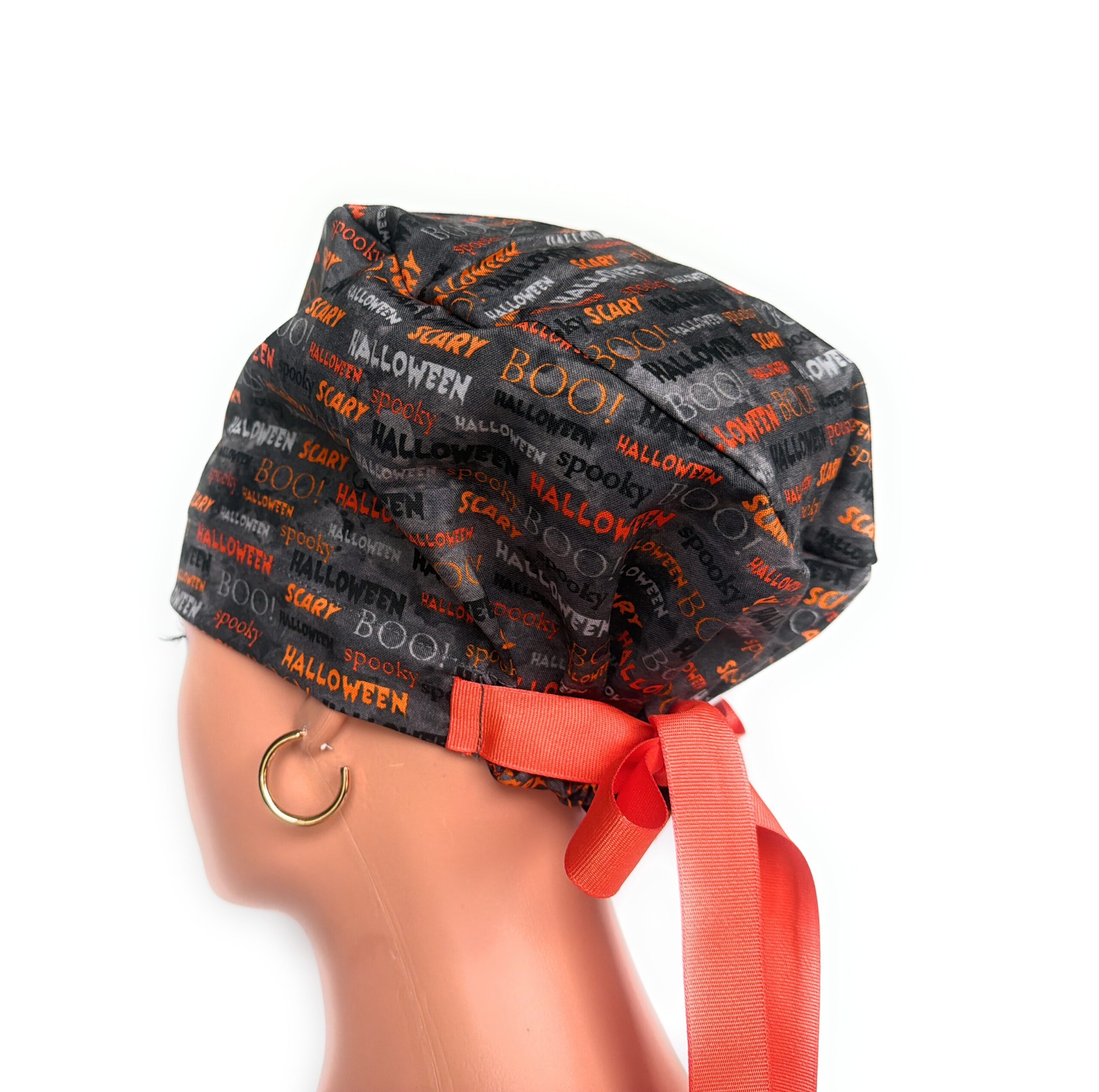 European Style Scrub Cap – (Grosgrain Ribbon) (No Ribbon) Halloween Scary - Image 4