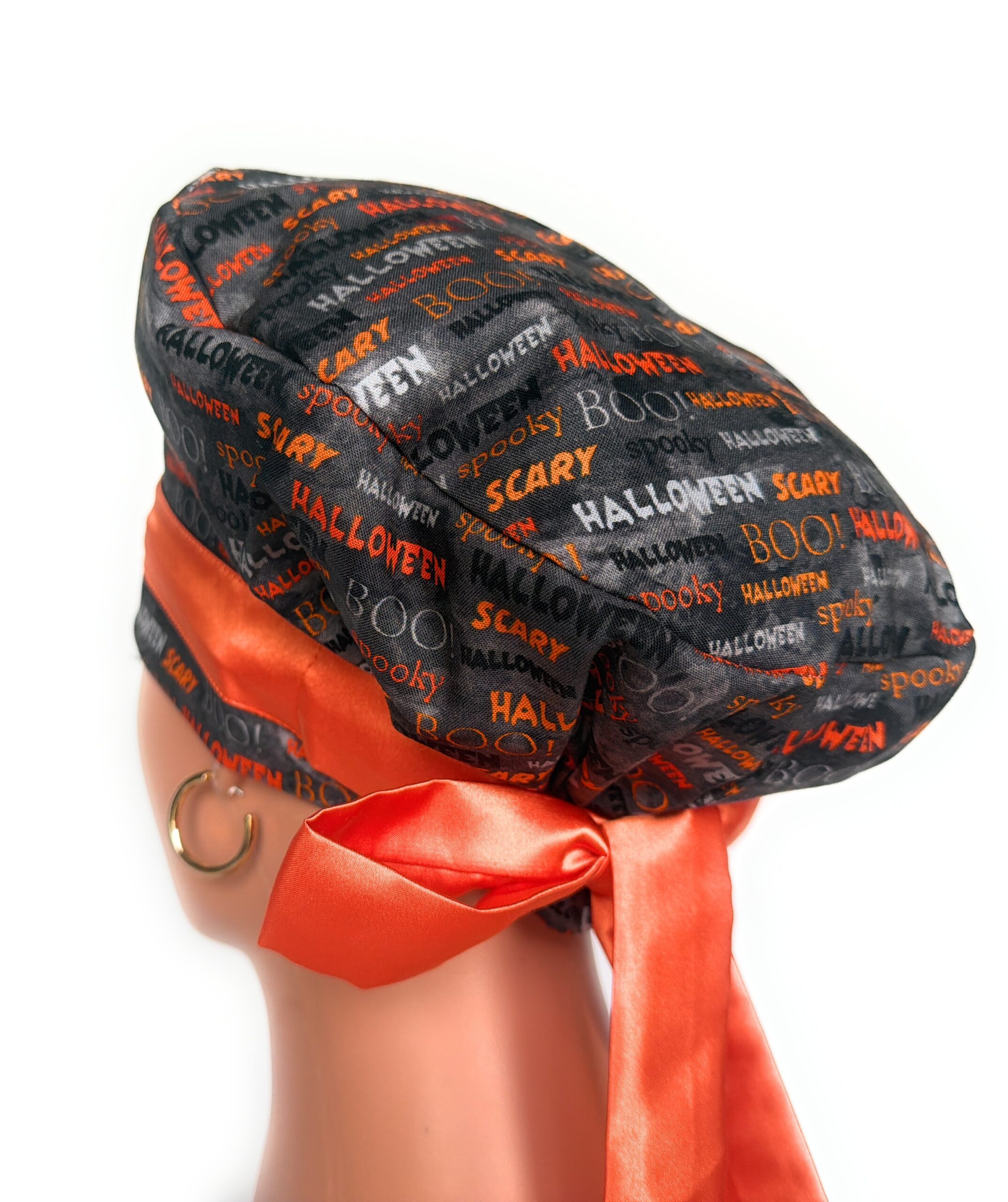 European Style Scrub Cap – (Sateen Ribbon) (No Ribbon) Halloween Scary - Image 4