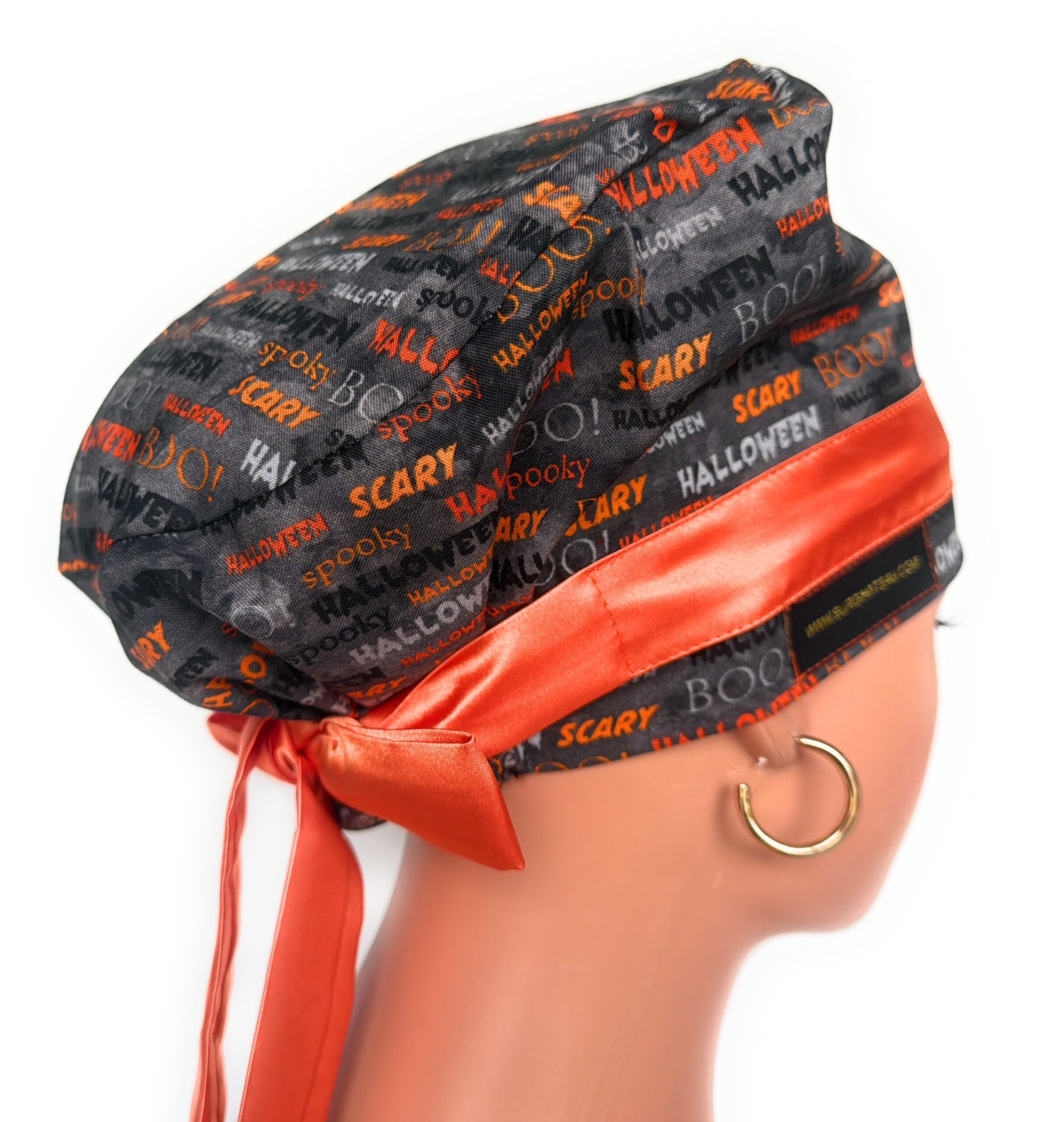 European Style Scrub Cap – (Sateen Ribbon) (No Ribbon) Halloween Scary - Image 6