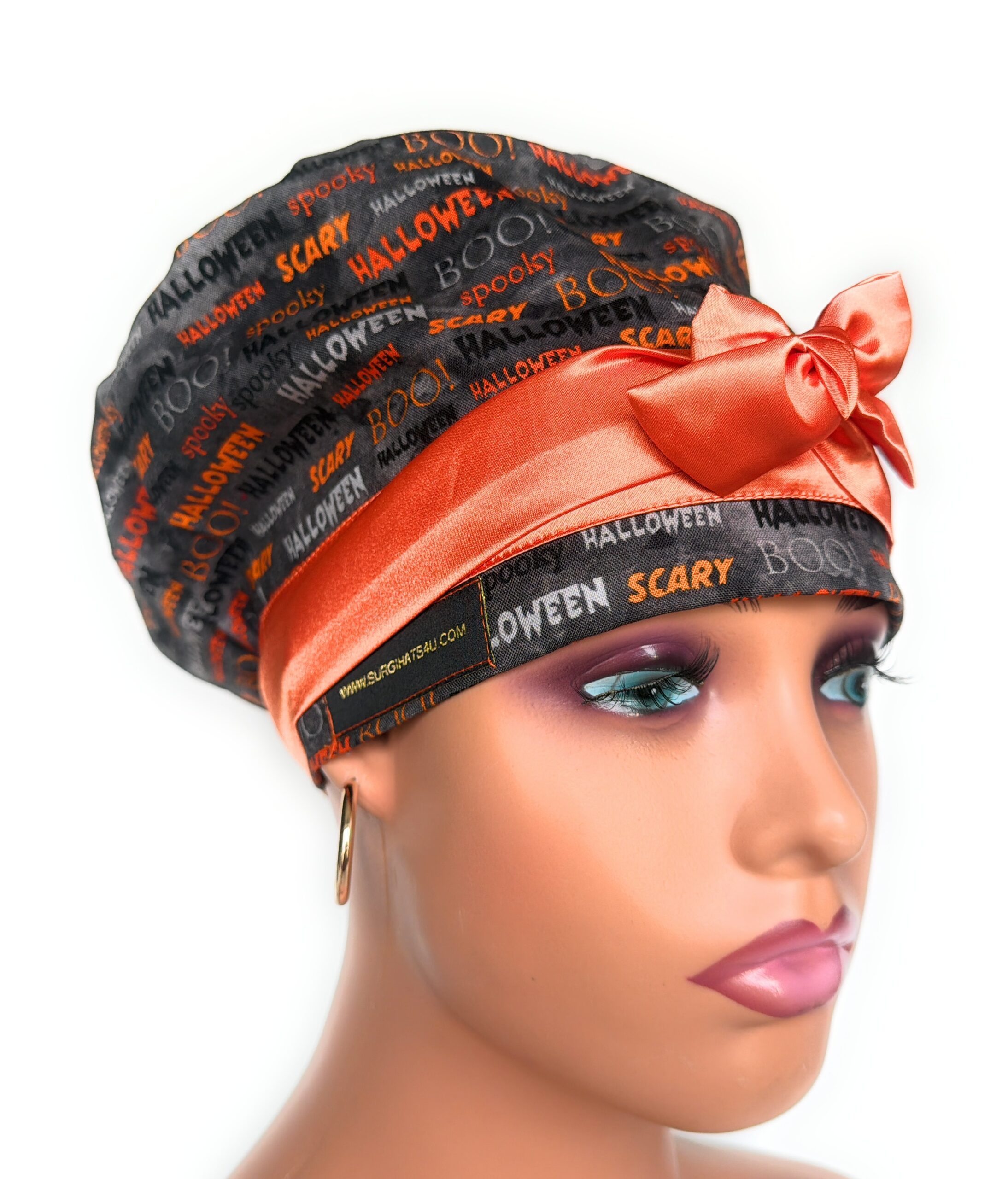 European Style Scrub Cap – (Sateen Ribbon) (No Ribbon) Halloween Scary - Image 7