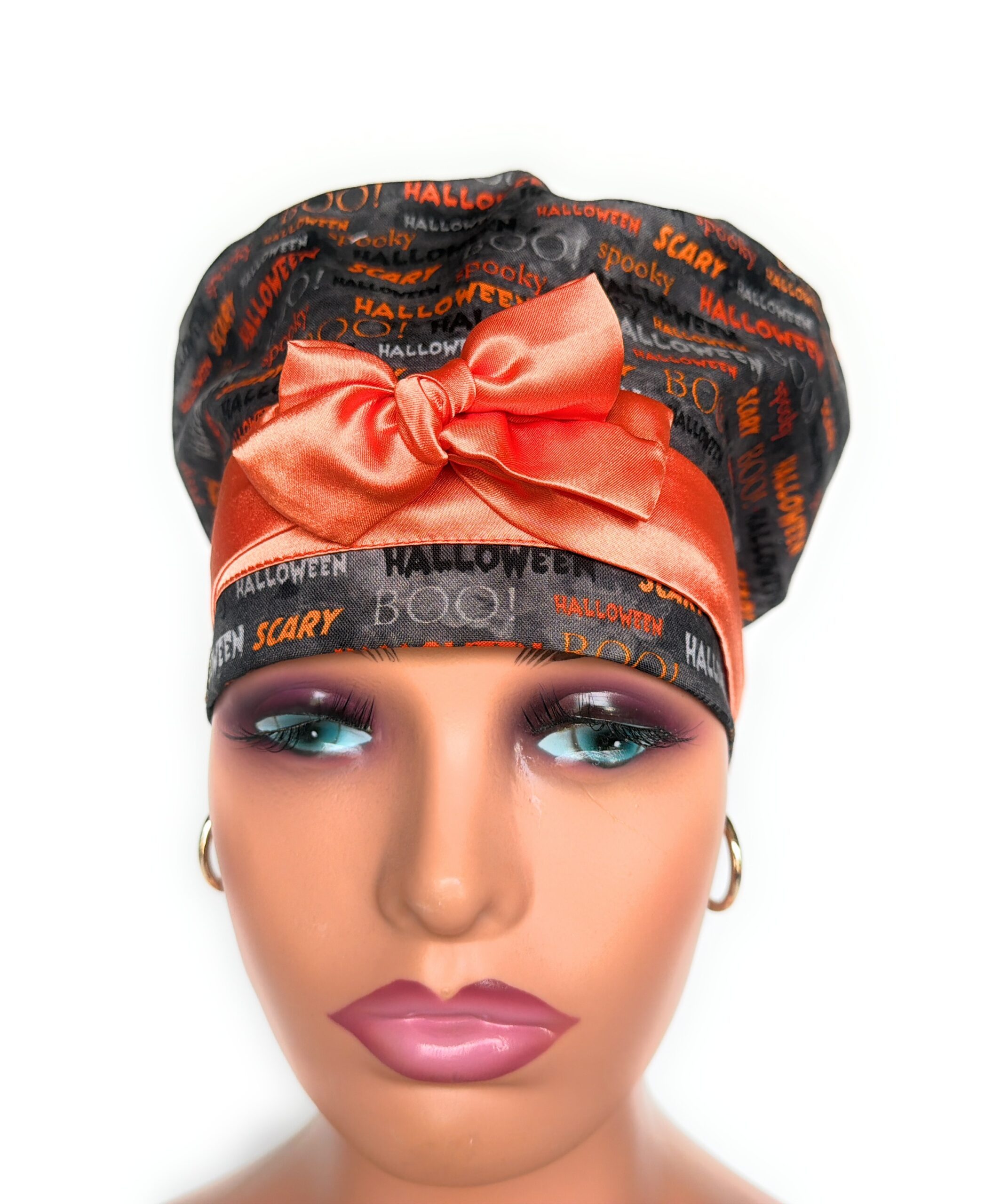 European Style Scrub Cap – (Sateen Ribbon) (No Ribbon) Halloween Scary - Image 8