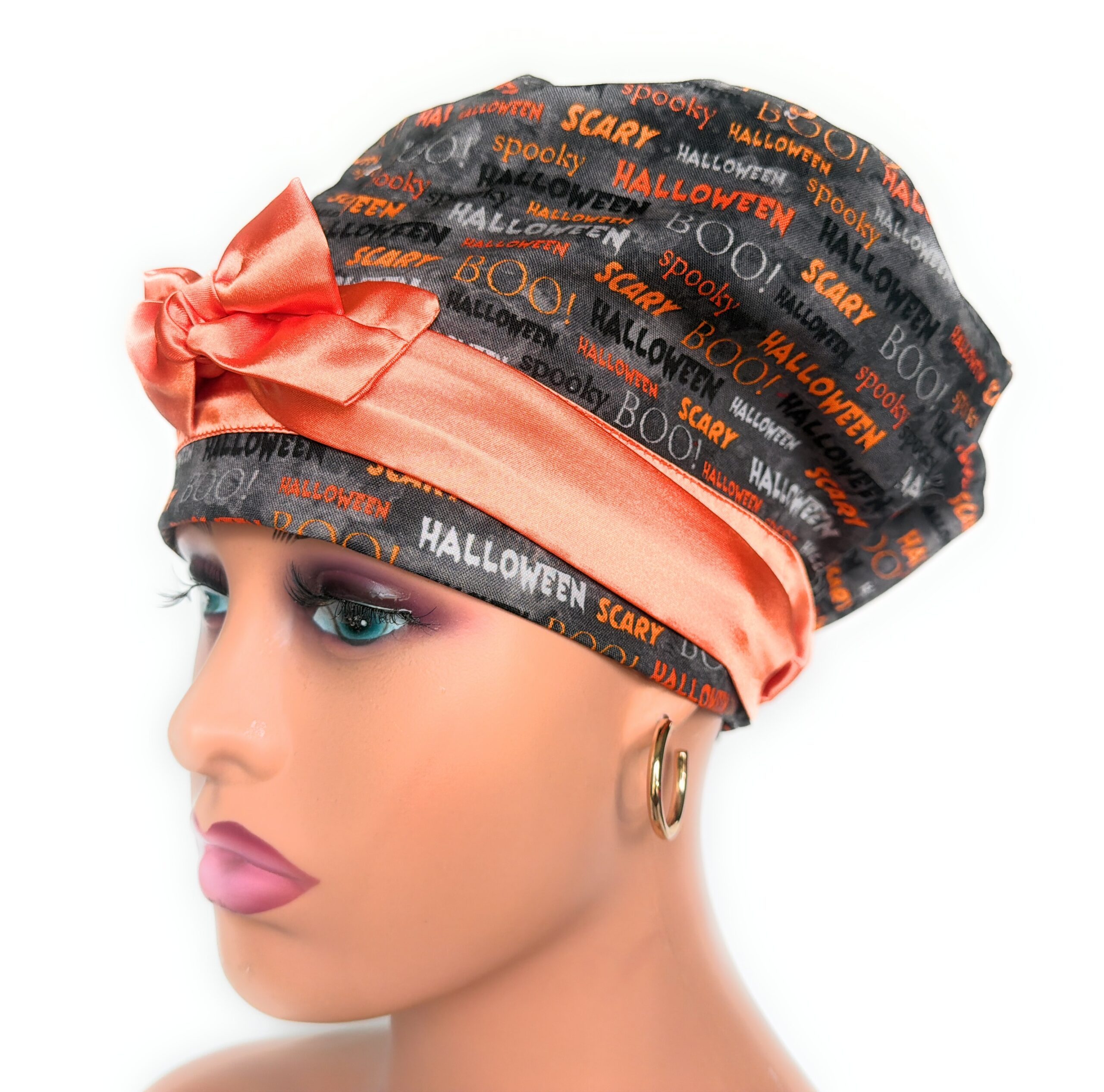 European Style Scrub Cap – (Sateen Ribbon) (No Ribbon) Halloween Scary - Image 9