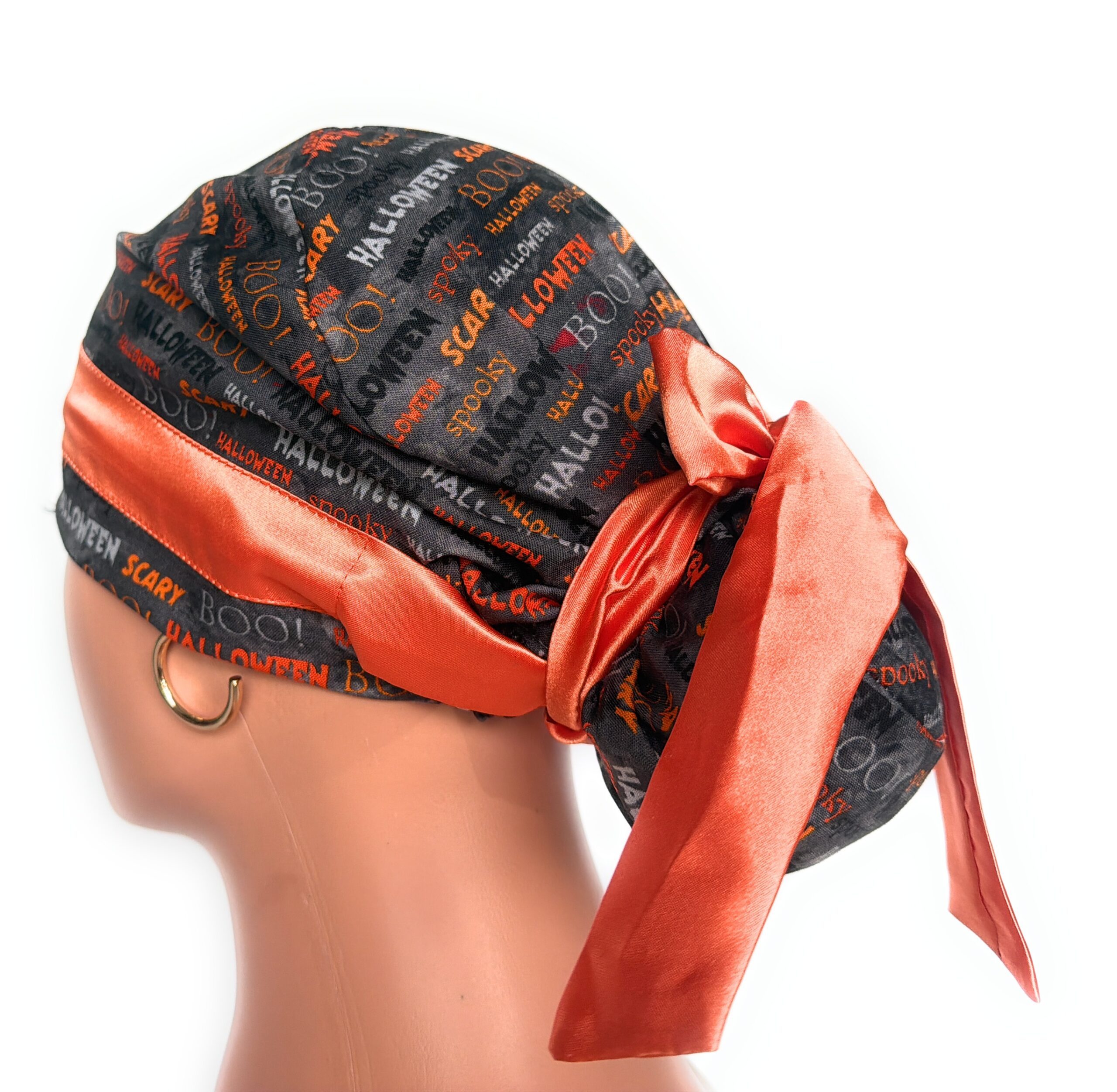 European Style Scrub Cap – (Sateen Ribbon) (No Ribbon) Halloween Scary - Image 10