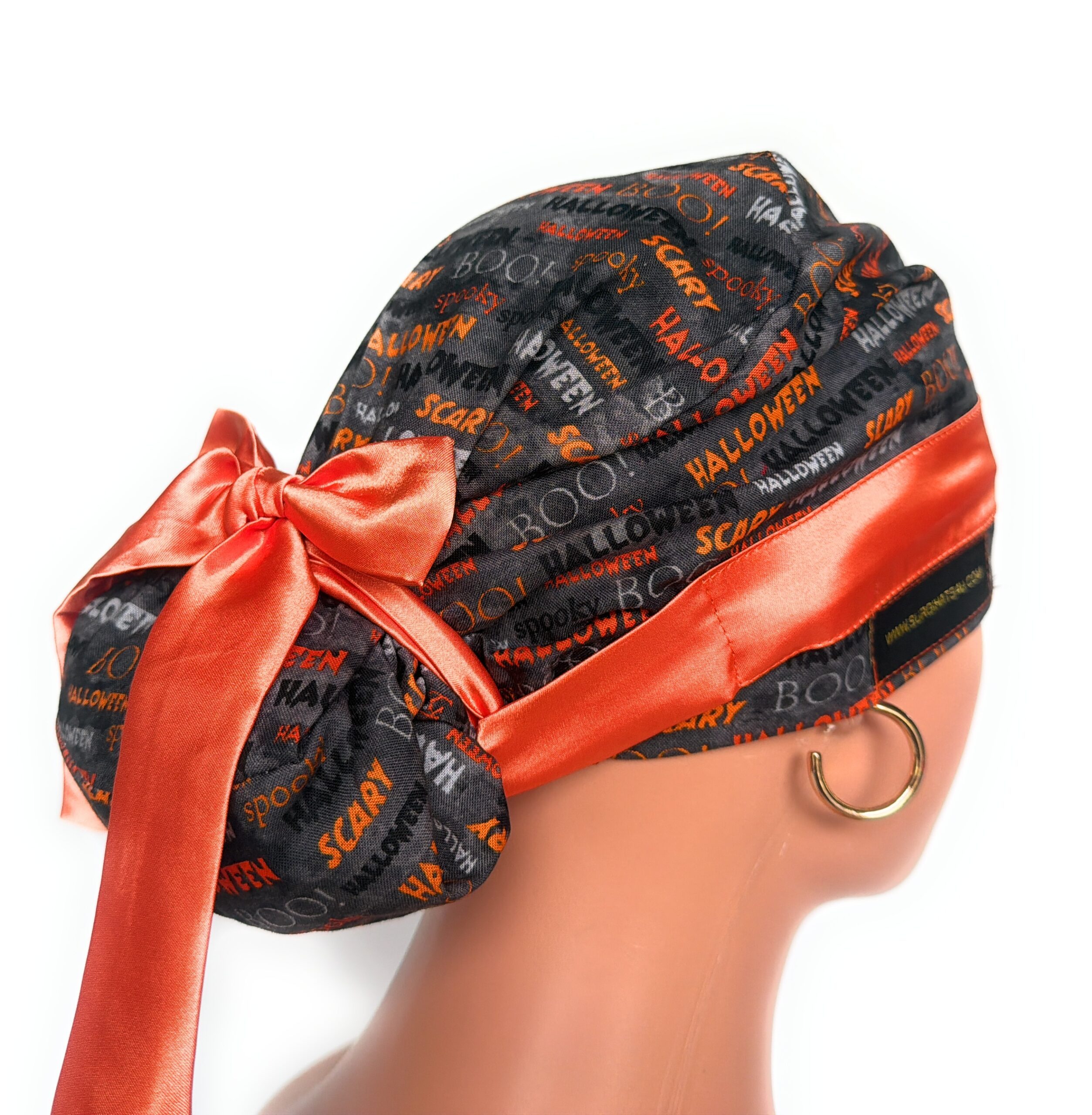 European Style Scrub Cap – (Sateen Ribbon) (No Ribbon) Halloween Scary - Image 12