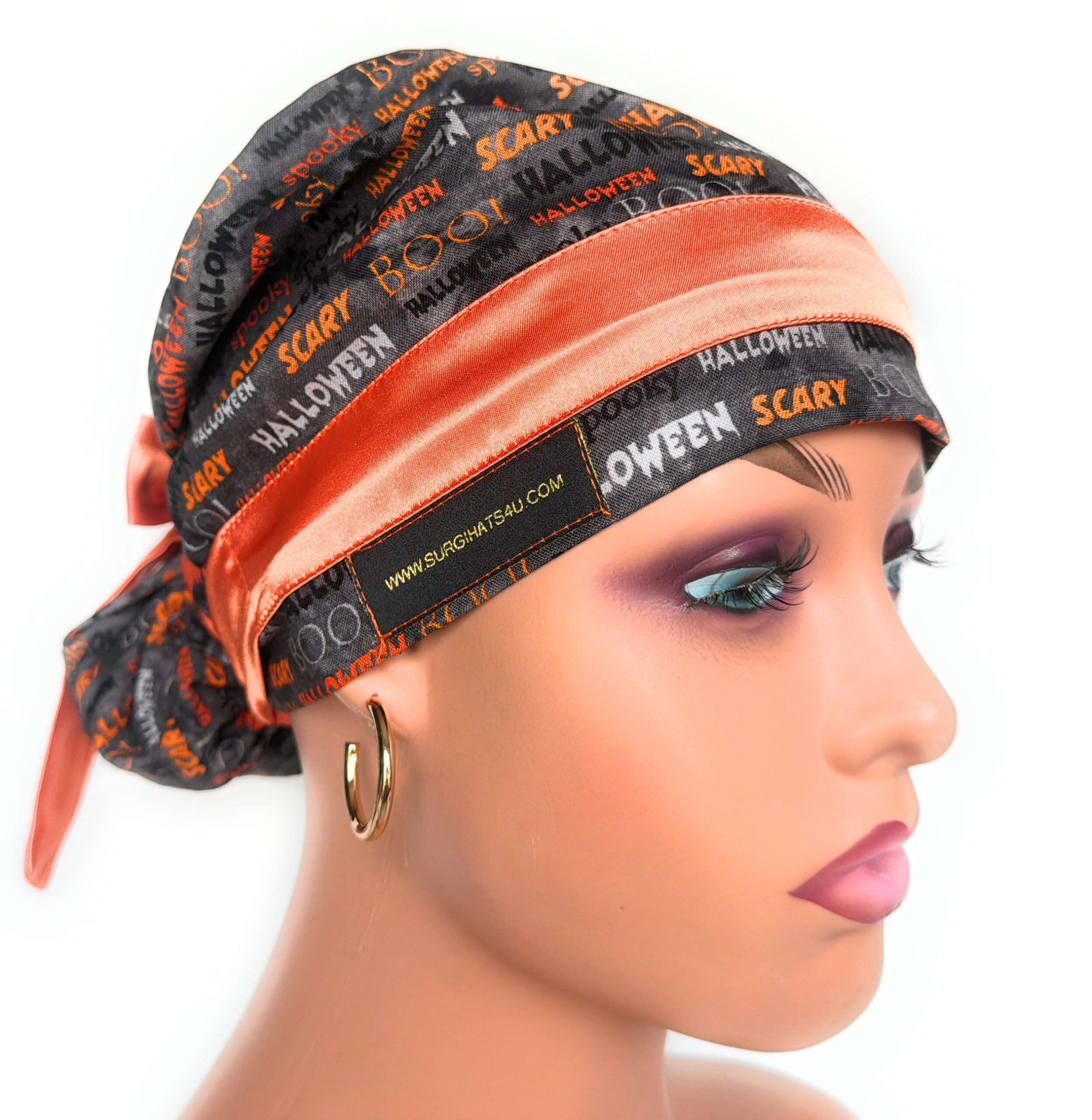 European Style Scrub Cap – (Sateen Ribbon) (No Ribbon) Halloween Scary - Image 13